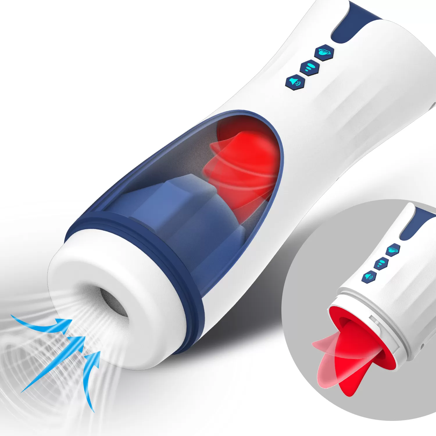 007-2 Suck - İnleme Sesli Emiş Özellikli ve Yumuşak Dil Hareketli Suni Vajina Otomatik Oral Mastürbatör - tdmarketim.com