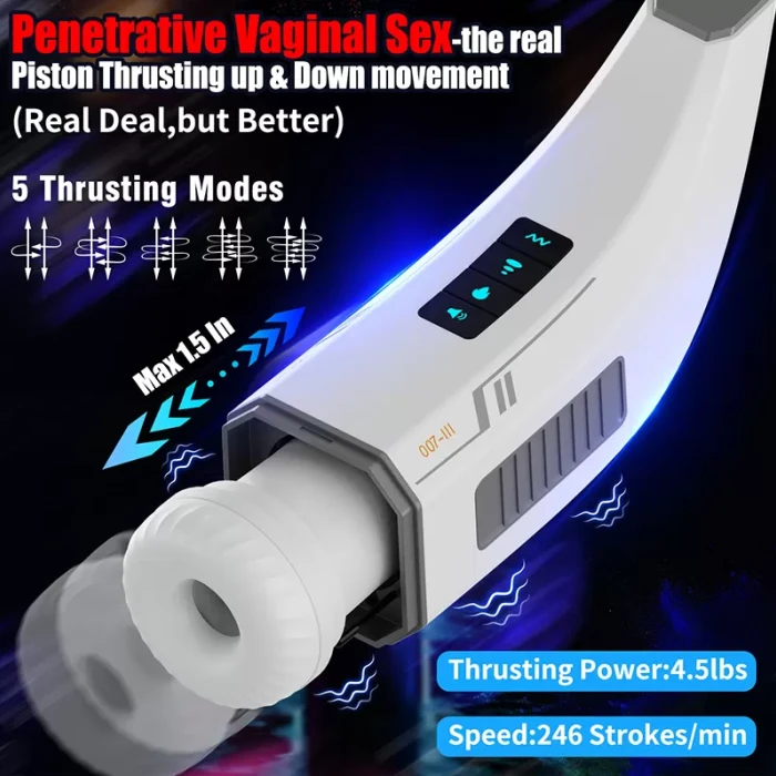 007-3 Suck Otomatik Vajina Mastürbatör – Isıtmalı, İnleme Sesli, İleri Geri Hareketli, Emişli, Titreşimli - tdmarketim.com
