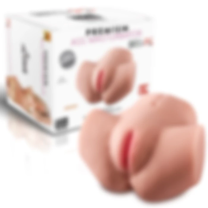 Premium Ass Masturbator Lina - Realistik Anal Vajinal Bakire 2 in 1 Titreşimli Suni Kalça Vajina - tdmarketim.com