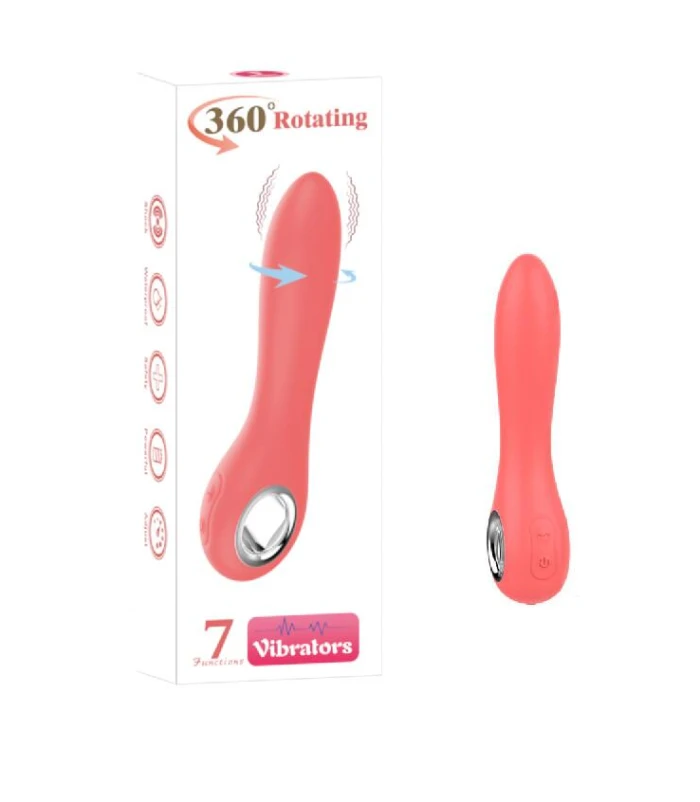 360 Rotation Vibrators Klitoris Uyarıcılı Vibratör Silikon - Turuncu - tdmarketim.com