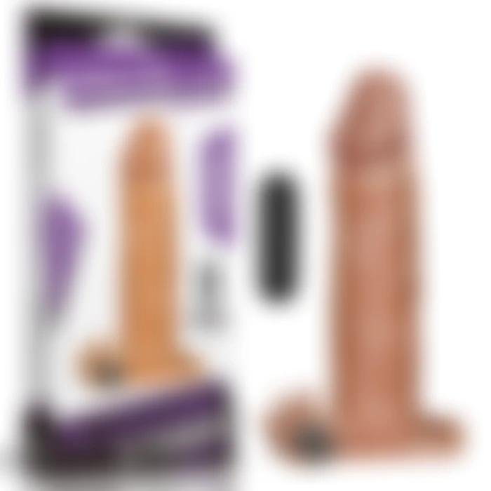 5 CM Dolgulu Gerçekçi Melez Et Dokulu Klitoris Uyarıcı Titreşimli Penis Kılıfı - Pleasure X-Tender - tdmarketim.com