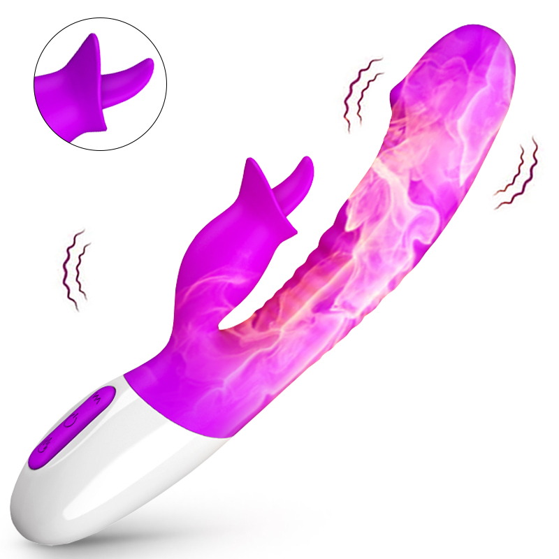 A1 - Şarjlı Akıllı Isıtmalı Güçlü Titreşimli ve Dil Hareketli G-Spot ve Klitoris Uyarıcı Yapay Penis Rabbit Vibratör - tdmarketim.com