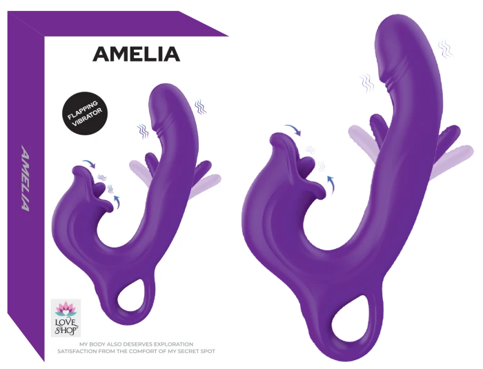 Amelia Klitoris Uyarıcılı Vibratör 3 Motorlu 7 Modlu USB Şarjlı - Mor - tdmarketim.com