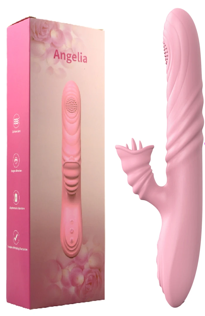 Angelia Tavşan Vibratör Çift Motorlu USB Şarjlı - Pembe - tdmarketim.com