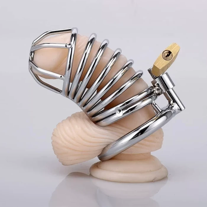 Metal Penis Kilidi 9 CM – Paslanmaz Çelik Erkek Bekaret Kafesi, 45 mm Halkalı Chastity Cage - tdmarketim.com