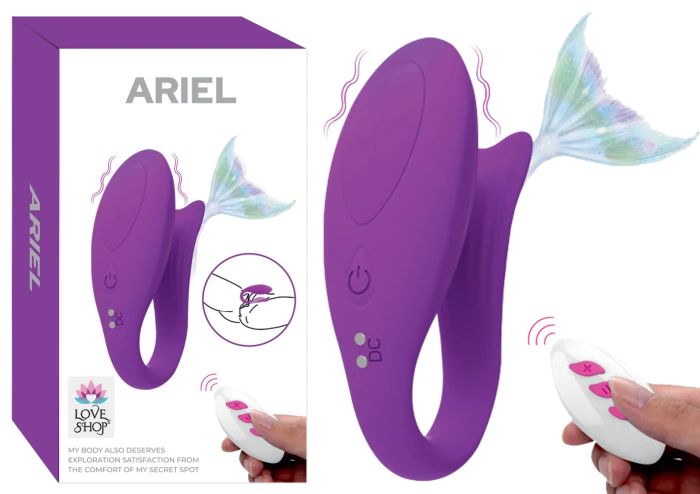 Ariel Vibratör Uzaktan Kumandalı Çift Motorlu 12 Modlu Silikon - Mor - tdmarketim.com