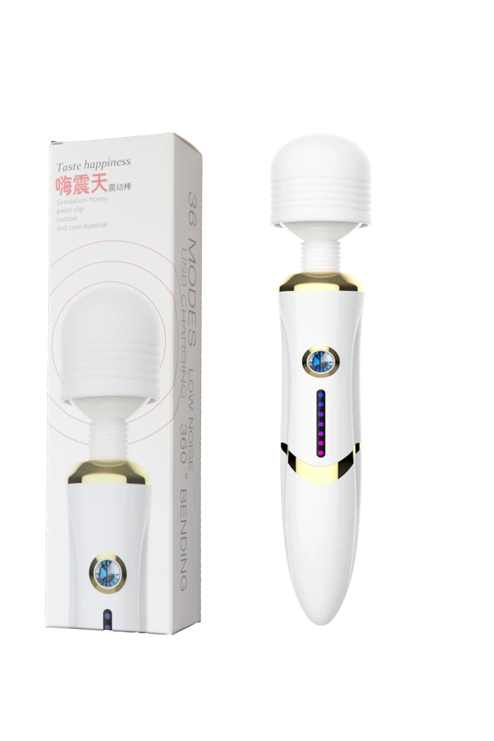 Av Wand Masaj Vibratörü 5 Modlu USB Şarjlı - Beyaz - tdmarketim.com