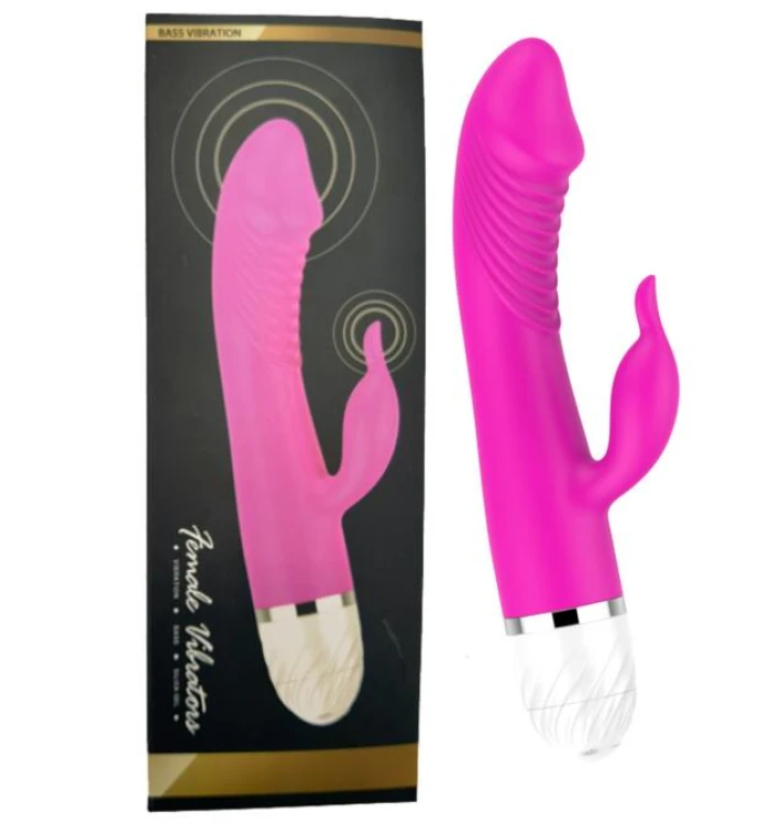 Bass Vibrating Tavşan Vibratör Çift Motorlu Silikon - Pembe - tdmarketim.com