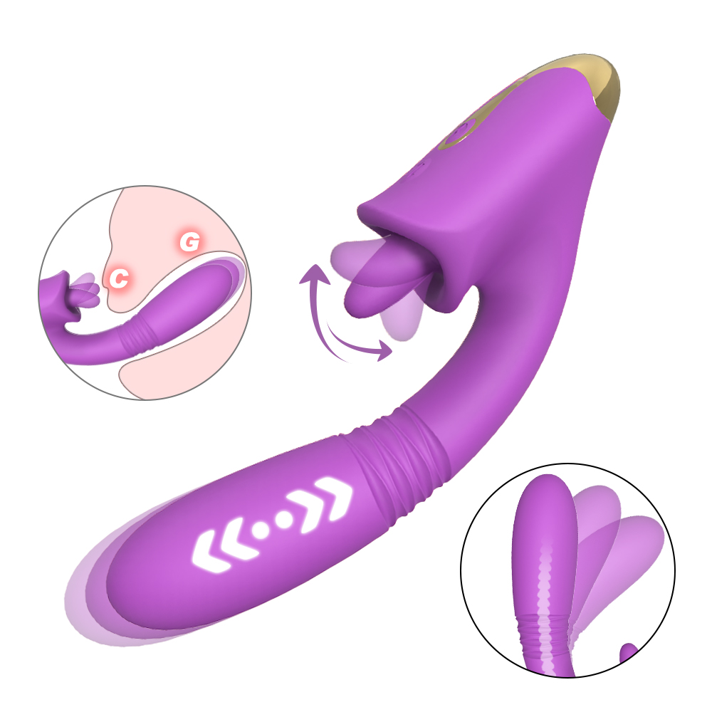 Condice Şarjlı G Nokta Uyarıcı İleri Geri Hareketli ve Klitoris Uyarıcı Dil Hareketli 2 in 1 Vibratör - tdmarketim.com