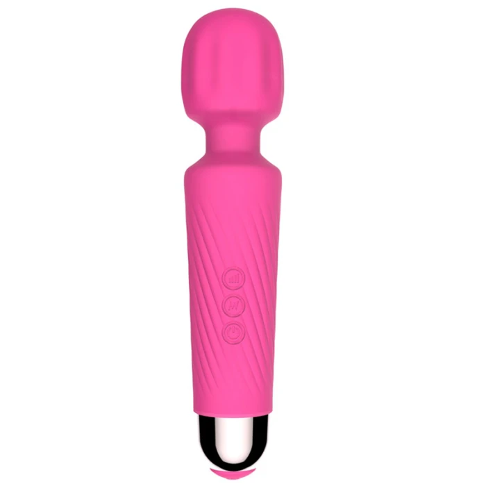 Cordless Wand Masaj Vibratörü 20 Modlu USB Şarjlı - Pembe - tdmarketim.com