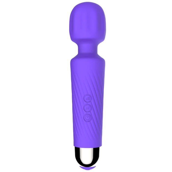 Cordless Wand Masaj Vibratörü 20 Modlu USB Şarjlı - Mor - tdmarketim.com