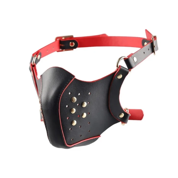 Cosplay Bondage Deri Maske – Burun ve Ağız Kapatan, Nefes Alabilir, Kemerli Fetiş Maske - tdmarketim.com