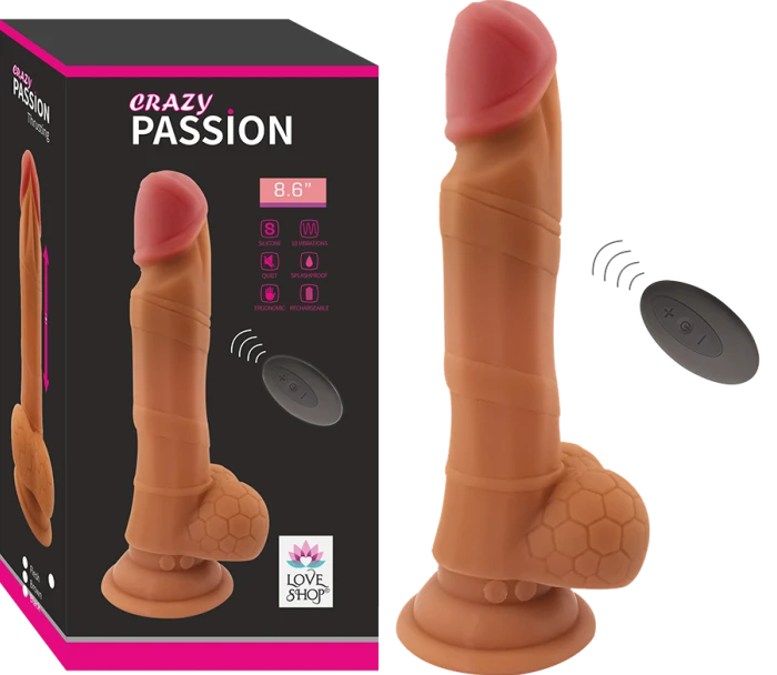 Crayz Yukarı-Aşağı Hareketli Silikon Realistik Vibratör 23 cm - tdmarketim.com