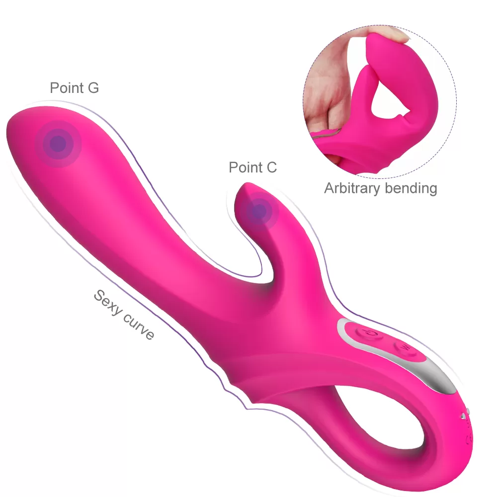 DAGGERS Çift Katmanlı Bükülebilir Su Geçirmez Klitoris ve G-Spot Uyarıcı Vibratör - tdmarketim.com