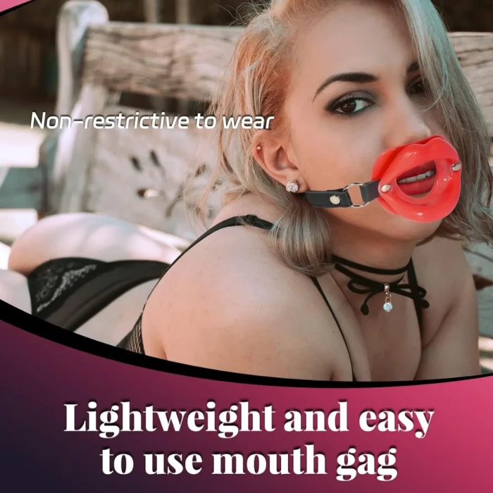Silikon Dudak Ağız Tıkacı Kırmızı – Deri Kemerli, Açık Ağız Open Mouth Esaret Aparatı - tdmarketim.com