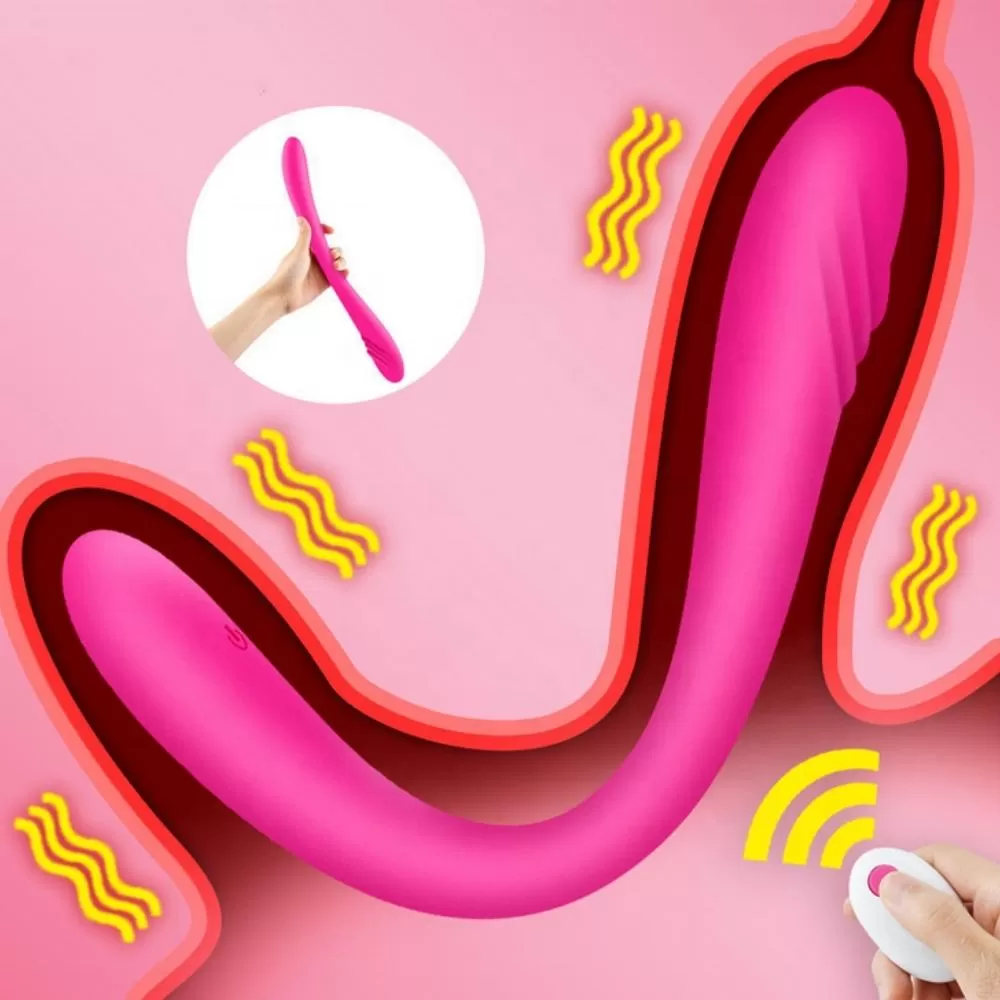 DOUBLE ENDED Kablosuz Kumandalı G-Spot Uyarıcı Bükülebilir Çift Taraflı Kullanılabilir Vibratör - tdmarketim.com