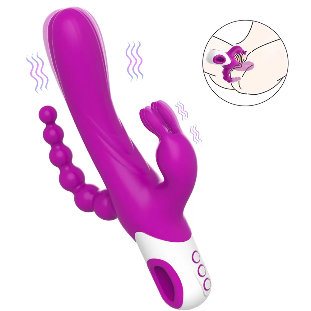 EDEN Şarjlı Anal Boncuklu 3 in 1 G Spot Üçlü Vibratör - tdmarketim.com
