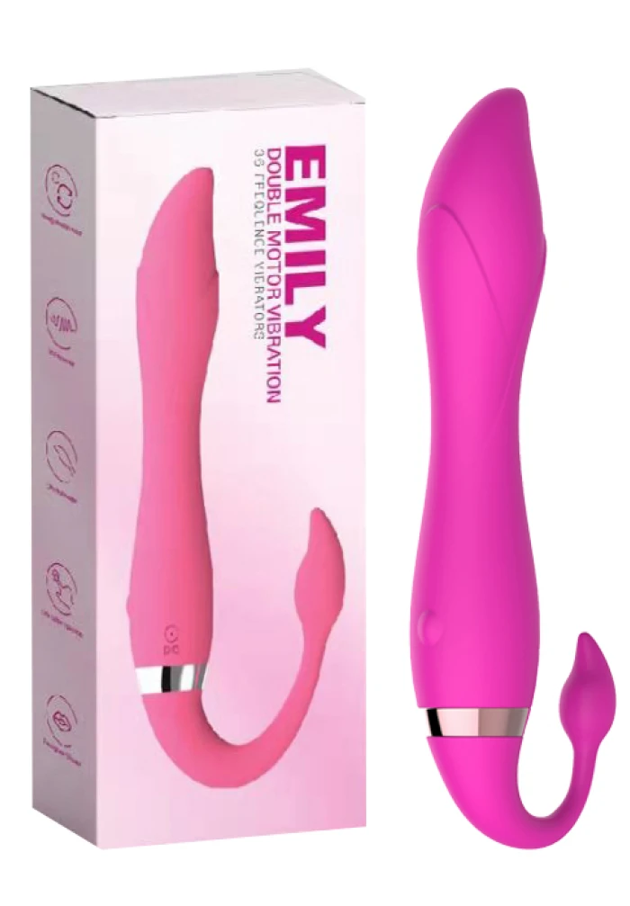 Emily Double Motor Vibration Vibratör Çift Motorlu USB Şarjlı - Pembe - tdmarketim.com