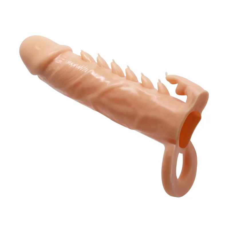 EMMITT 4 CM Uzatmalı Klitoris Uyarıcı Testis Halkalı Silikon Penis Kılıfı - tdmarketim.com