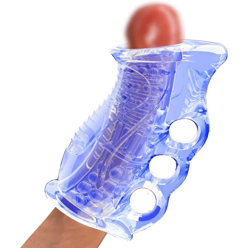Erkek Penis Eğitim Mastürbatörü İki Tarafı Açık Uçlu Tırtıklı Stroker - tdmarketim.com