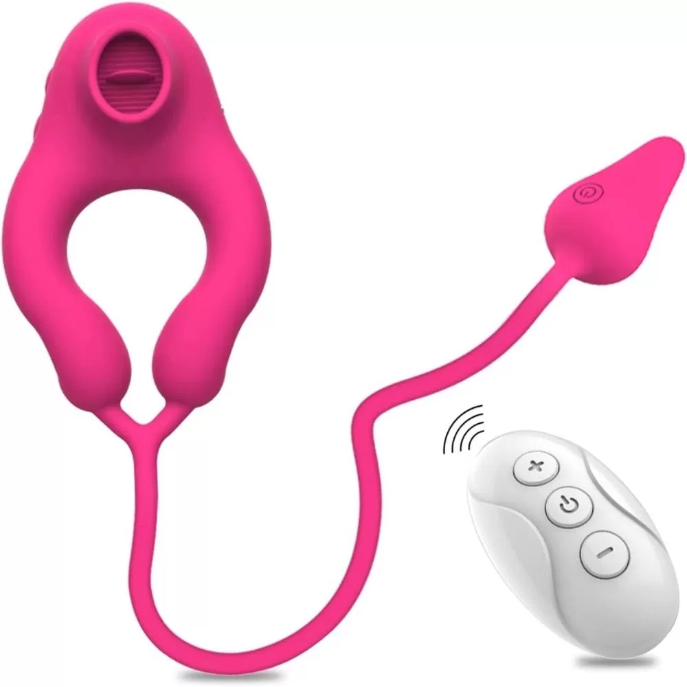 ESSENCE Kuyruklu Prostat Uyarıcı Plug ve Klitoris Uyarıcı Dil Vibratörlü Penis Halkası - tdmarketim.com
