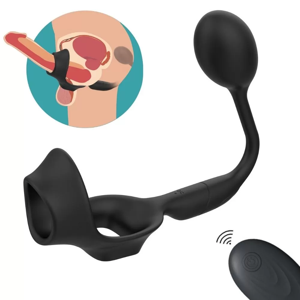 FATNES Kablosuz Kumandalı Testis ve Penis Halkalı Perine ve Prostat Uyarıcı Vibratör - tdmarketim.com