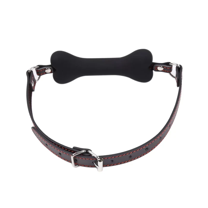 Fetish Beginner Köpek Kemiği Ağız Tıkacı Siyah – Silikon, Deri Kemerli Dog Bone Gag - tdmarketim.com