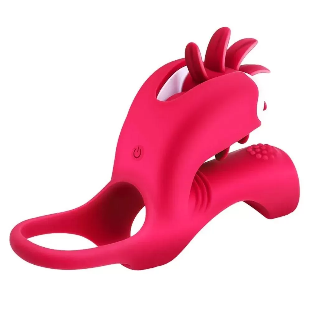 GUIMI Dönebilen Dil Hareketli Klitoris ve G-Spot Uyarıcı Testis ve Penis Halkası - Pembe - tdmarketim.com