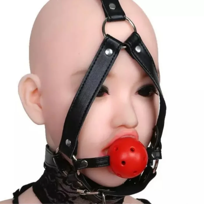 Kafa ve Çene Bağlama Tasması – Ayarlanabilir Deri Kemerli Fetiş Head Bondage Harness - tdmarketim.com
