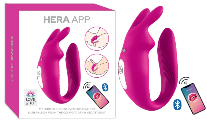 Hera Vibratör Telefon Uygulamalı Çift Motorlu 12 Modlu Silikon - Pembe - tdmarketim.com
