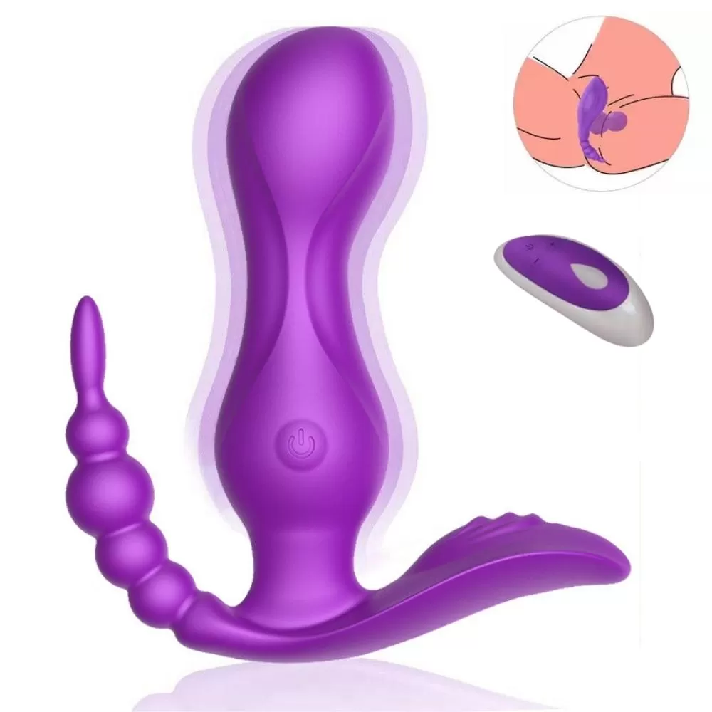 JAIN Kablosuz Kumandalı G-Spot Anal ve Klitoris Uyarıcı Külot İçi Giyilebilir 3 in 1 Vibratör - Mor - tdmarketim.com