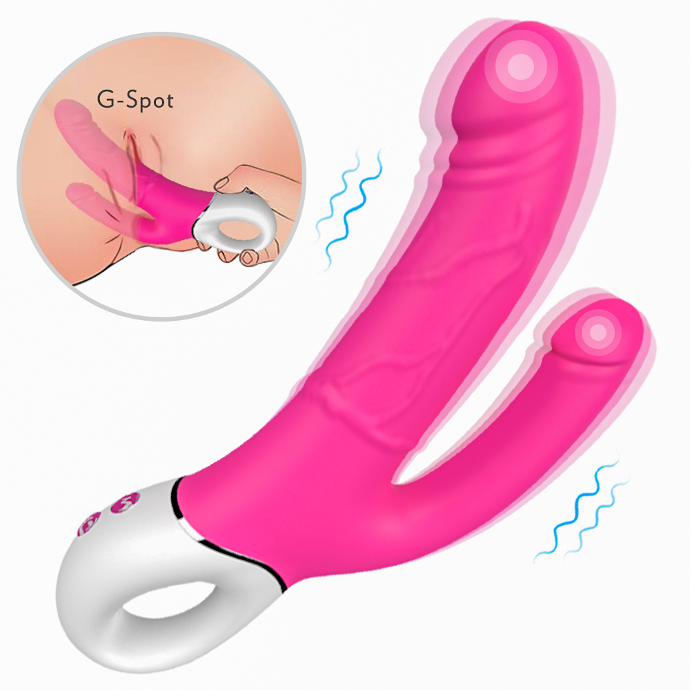 Jakiro Şarjlı Tutma Aparatlı Çift Taraflı Anal ve G Nokta Uyarıcı 2 in 1 Yumuşak Yapay Penis Çatal Vibratör - tdmarketim.com