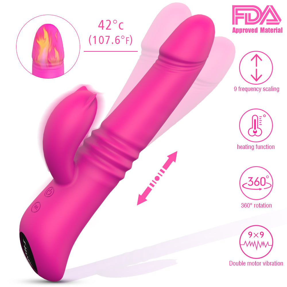 Kaya Şarjlı İleri Geri ve Dönme Hareketli Isıtmalı ve Titreşimli G Nokta ve Klitoris Uyarıcı Rabbit Vibratör - tdmarketim.com