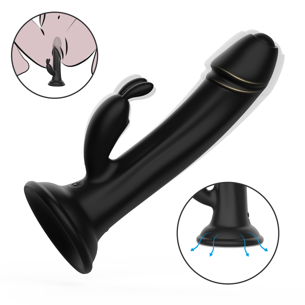 King Caesar Şarjlı Vantuzlu G Nokta ve Klitoris Uyarıcı 2 in 1 Yapay Penis Rabbit Vibratör - tdmarketim.com