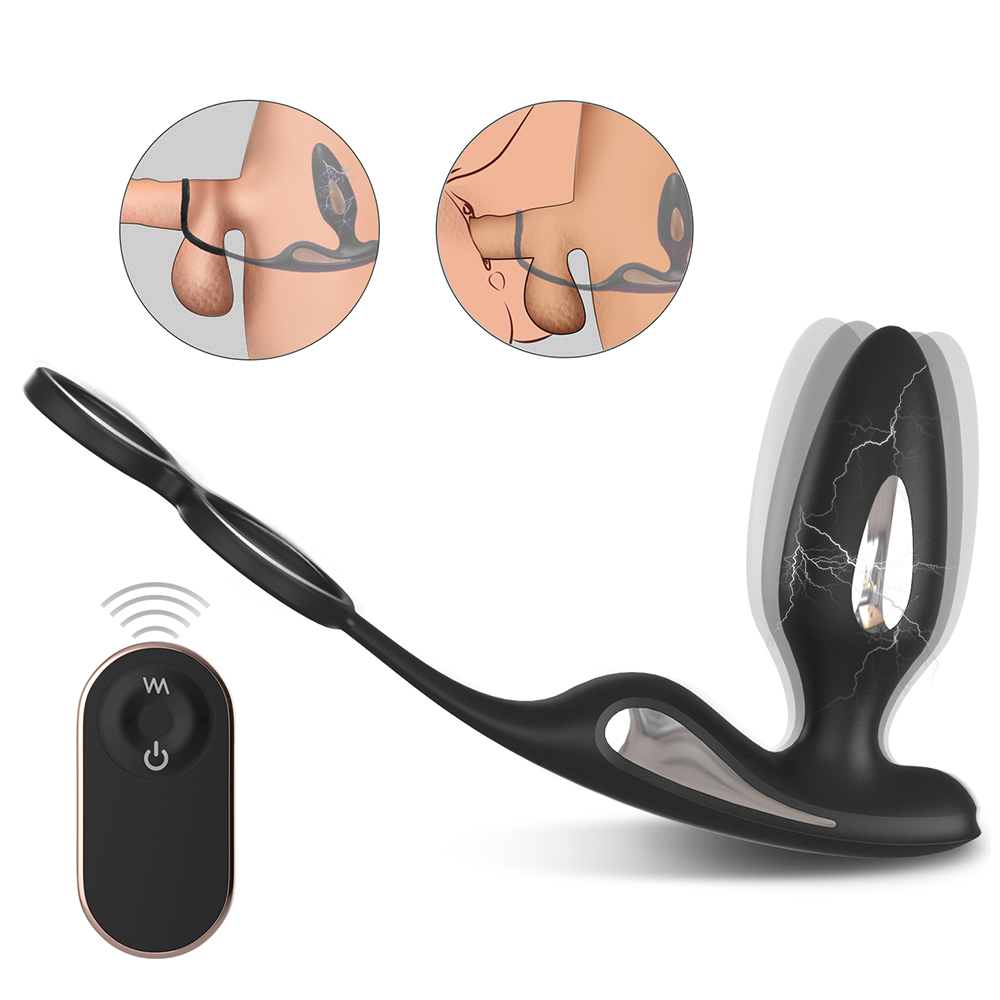 Lightning Rct Şarjlı Kumandalı Testis ve Penis Halkalı Penis Elektrikli Uyarıcı Titreşimli Prostat Milking Vibratör - tdmarketim.com