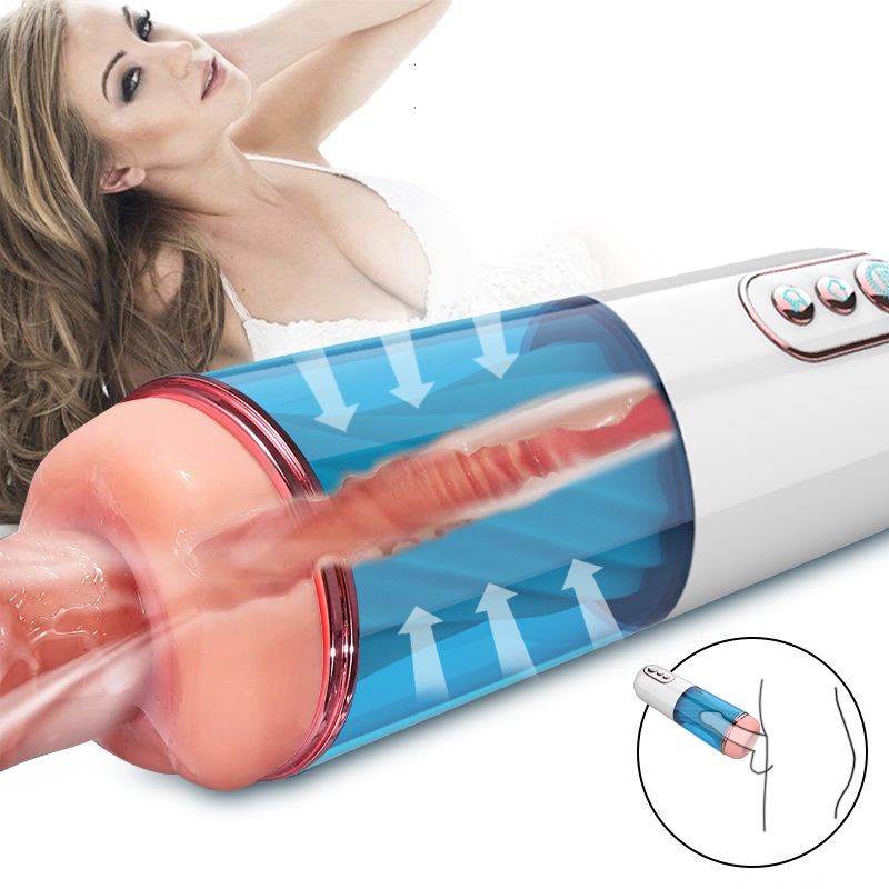 M20 - Şarjlı Güçlü Titreşimli ve Emiş Modlu Ultra Realistik Dokulu Otomatik Suni Vajina Mastürbatör - tdmarketim.com