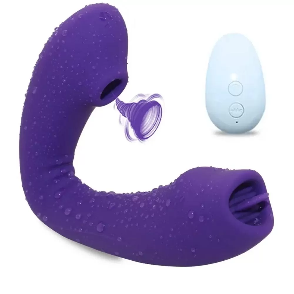 MEIPER Kablosuz Kumandalı Klitoris Emiş Güçlü ve G-Spot Uyarıcı 2 in 1 Titreşimli Dil Vibratör - tdmarketim.com