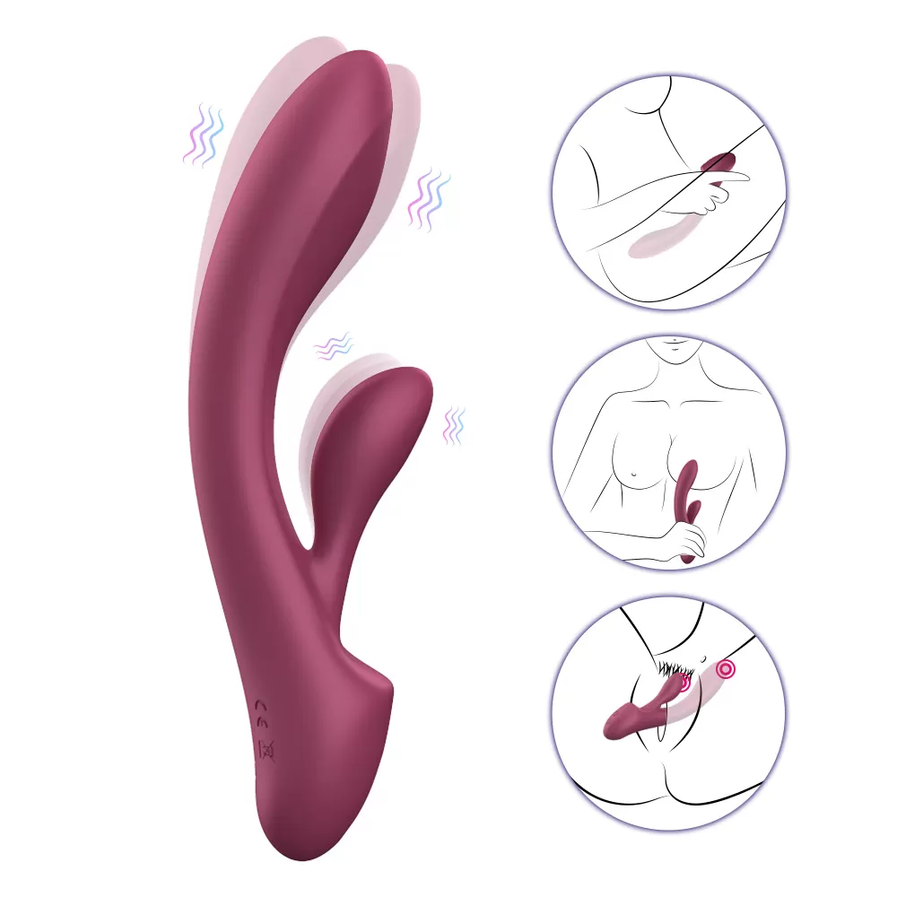 MERRY Şarjlı Ultra Güçlü Çift Motorlu 2 in 1 Rabbit Vibratör - tdmarketim.com