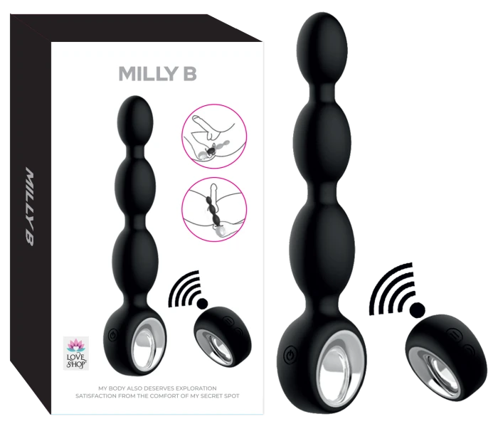 Milly B Prostat Masaj Vibratörü Uzaktan Kumandalı 12 Modlu USB Şarjlı - tdmarketim.com