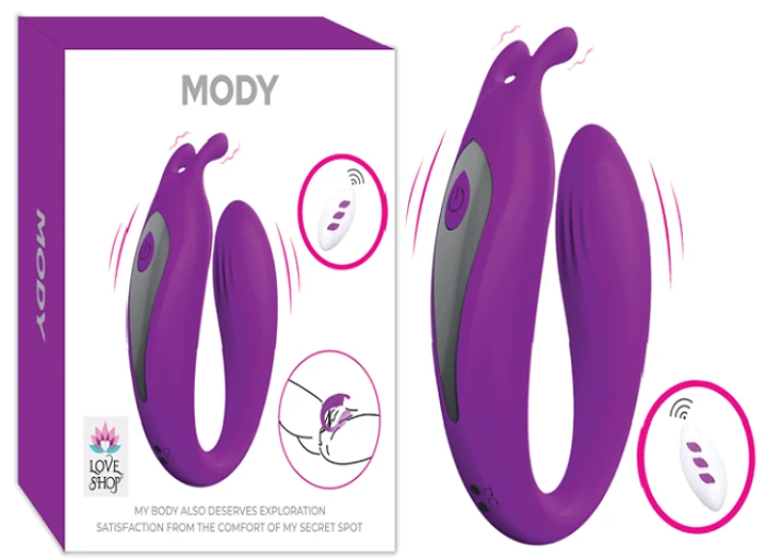 Mody Vibratör Uzaktan Kumandalı Çift Motorlu 12 Modlu USB Şarjlı - Mor - tdmarketim.com