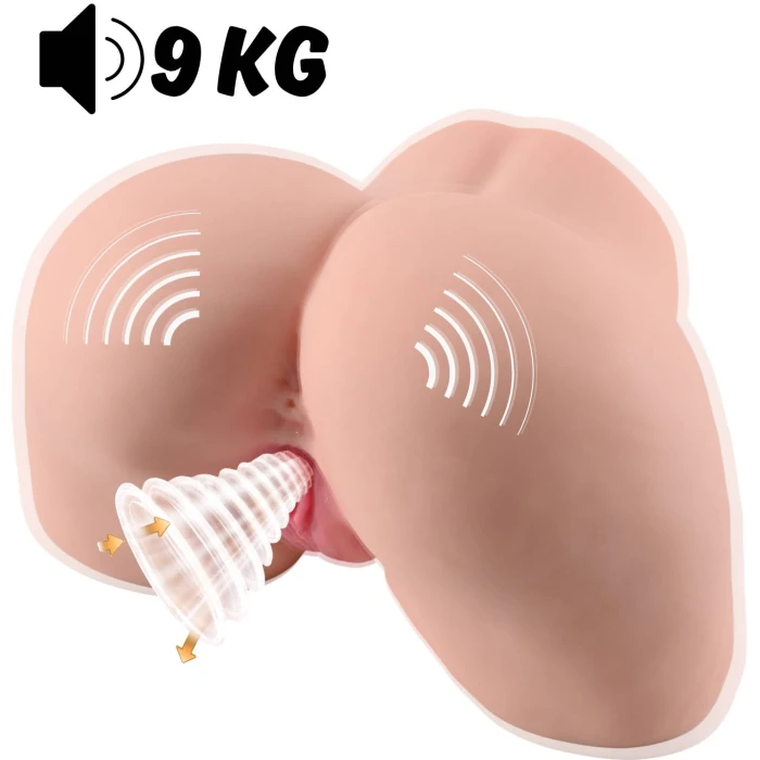 Realistik Kalça Otomatik Mastürbatör - Anal Vajina Çift Girişli - tdmarketim.com