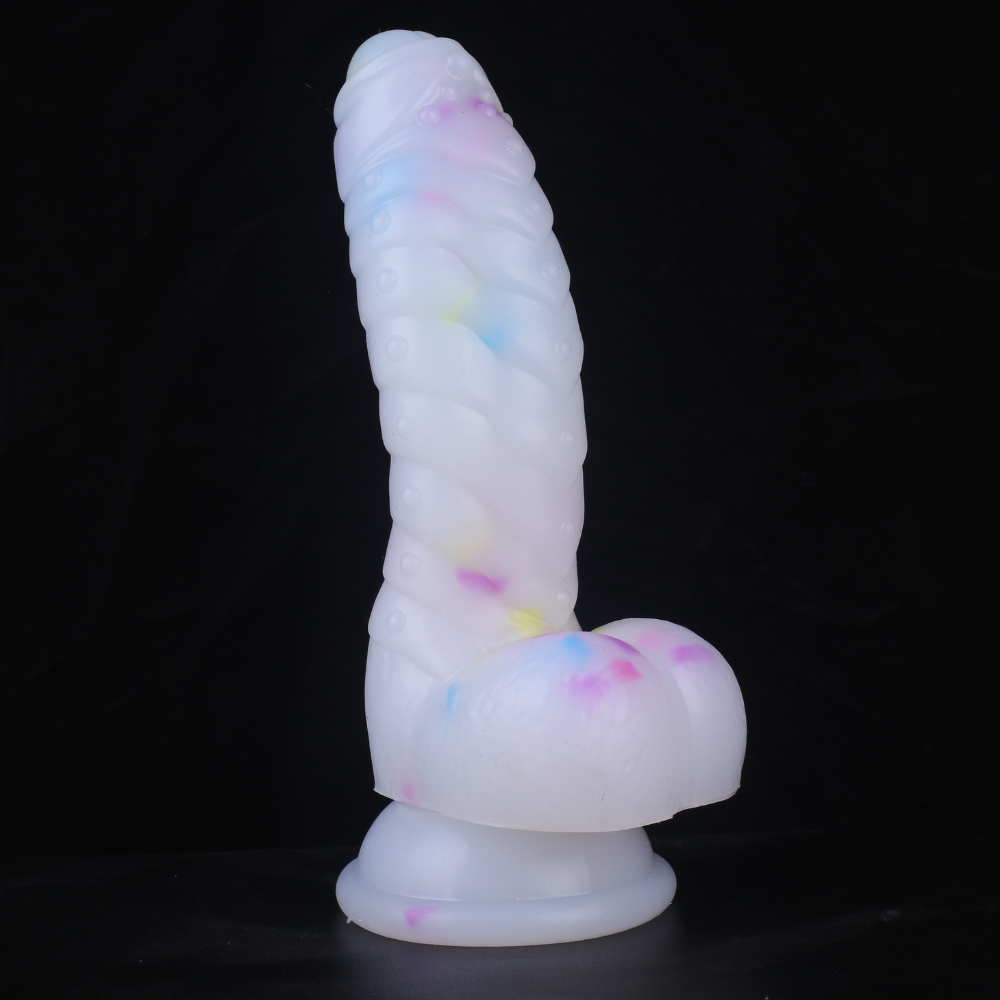 MYST COLOR Dildo Renkli Benekli Tırtıklı Ultra Yumuşak Şeffaf Realistik Yapay Penis - tdmarketim.com
