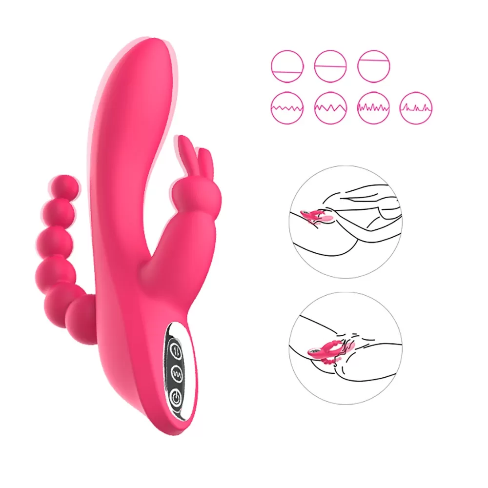 OLEY Üçlü Tavşan Vibratör - Pembe - tdmarketim.com