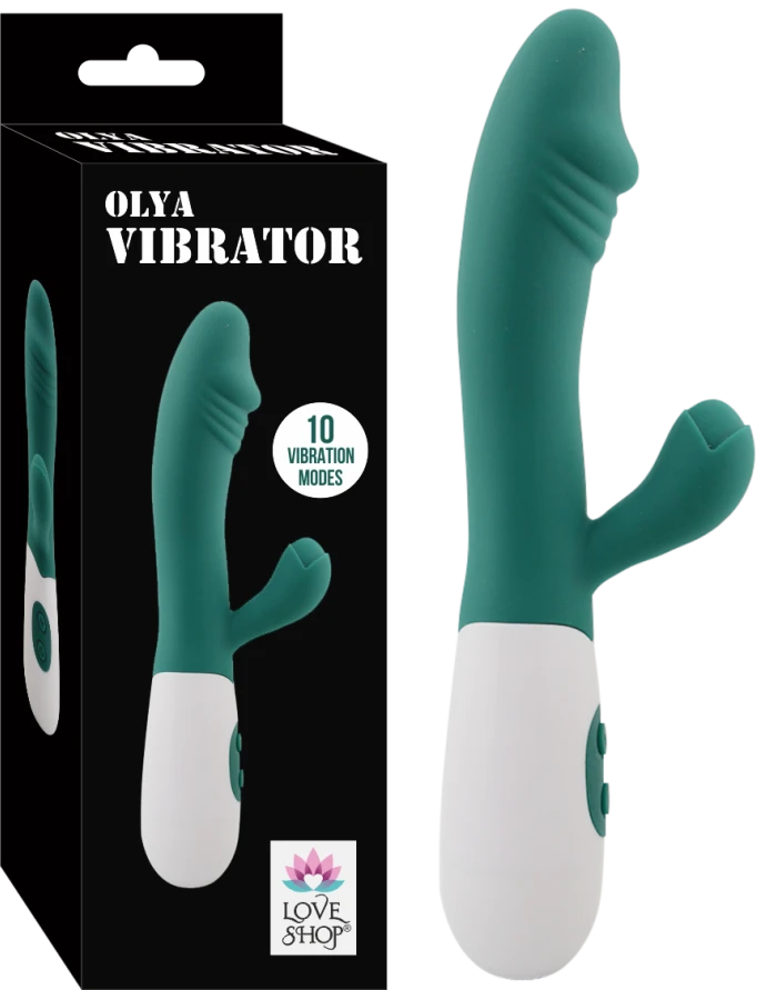 Olya Tavşan Vibratör 10 Modlu Silikon - Yeşil - tdmarketim.com