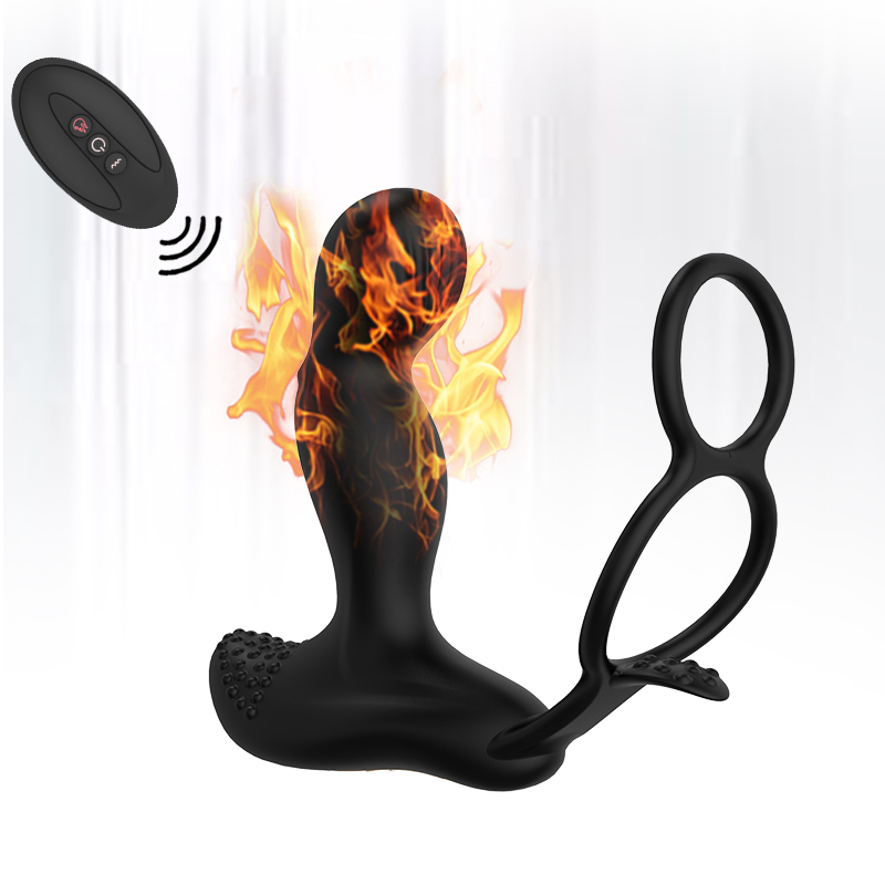 P20 - Şarjlı Isıtmalı Uzaktan Kumandalı Testis ve Penis Yüzüğü Prostat Uyarıcı Yapay Penis Anal Vibratör - tdmarketim.com