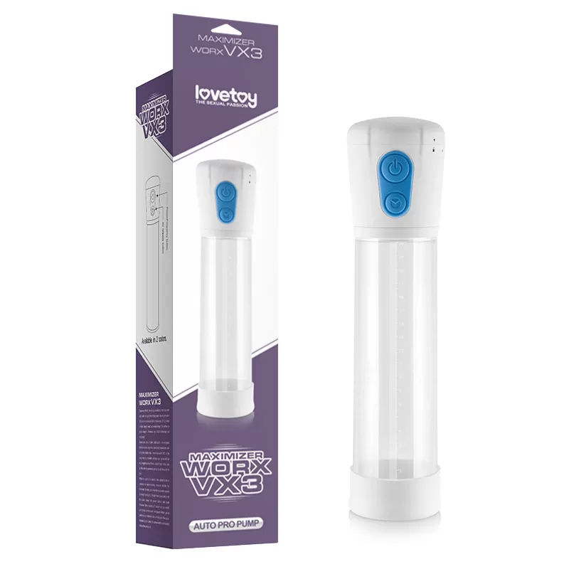 Pilli Otomatik Pro Penis Pompası Beyaz - Maximizer Worx VX3 - tdmarketim.com