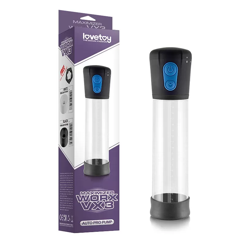 Pilli Otomatik Pro Penis Pompası Siyah - Maximizer Worx VX3 - tdmarketim.com