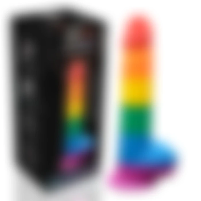 Pride Special Edition Dildo 22.5 CM - Gökkuşağı Renkli Silikon Ultra Realistik Yapay Penis Vibrator - tdmarketim.com