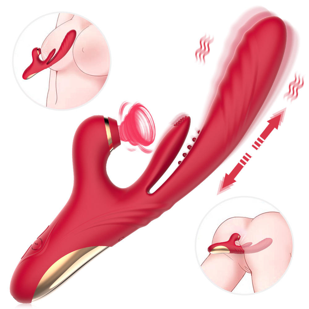 PRIME TOYS Chicy Titreşimli İleri Geri ve Aşağı Yukarı Dil Hareketli Klitoris Emişli 4 in 1 Vibratör - tdmarketim.com
