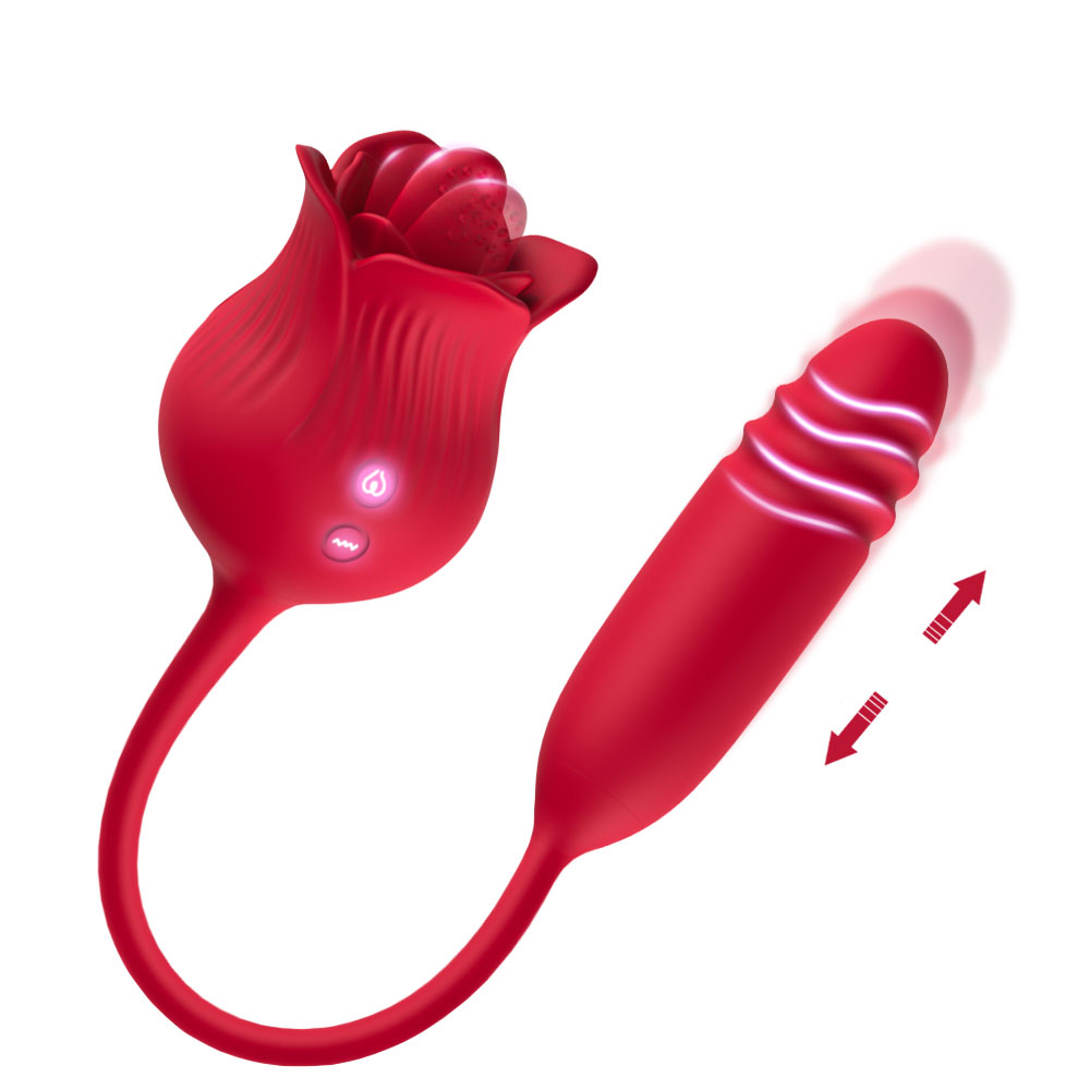 PRIME TOYS Roselip Şarjlı İleri Geri ve Dil Hareketli 2 in 1 Klitoris Uyarıcı Gül Vibratör - tdmarketim.com
